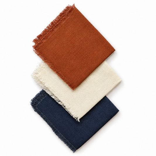 Aarhus Fringed 100% Linen Dishcloth - 12" × 12"