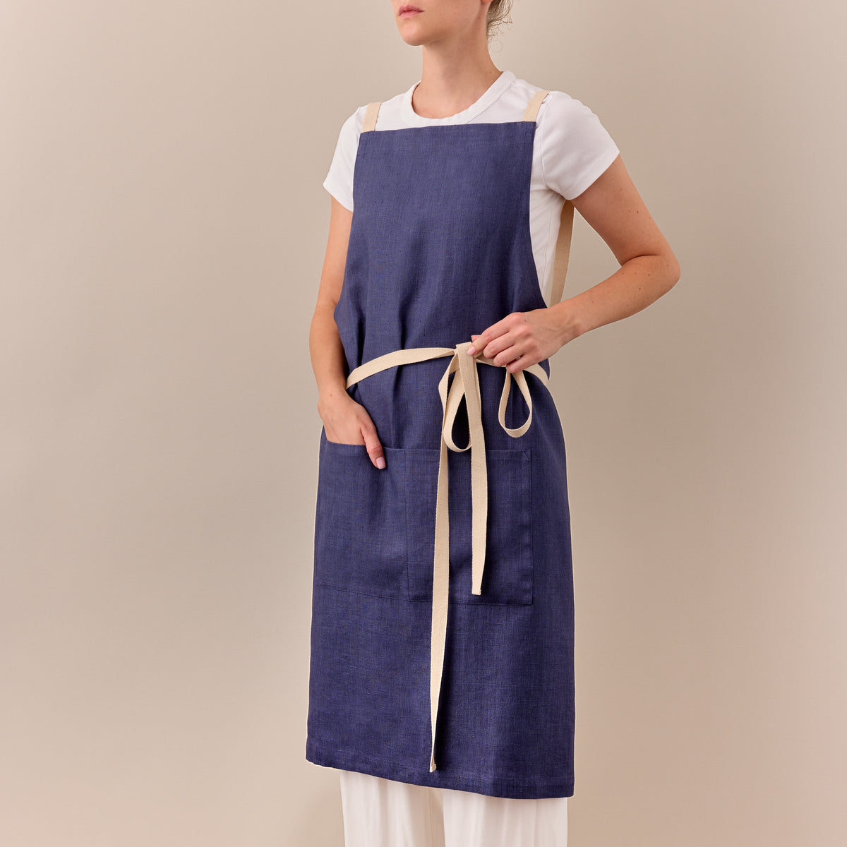 Aarhus Cross-Back 100% Linen Apron