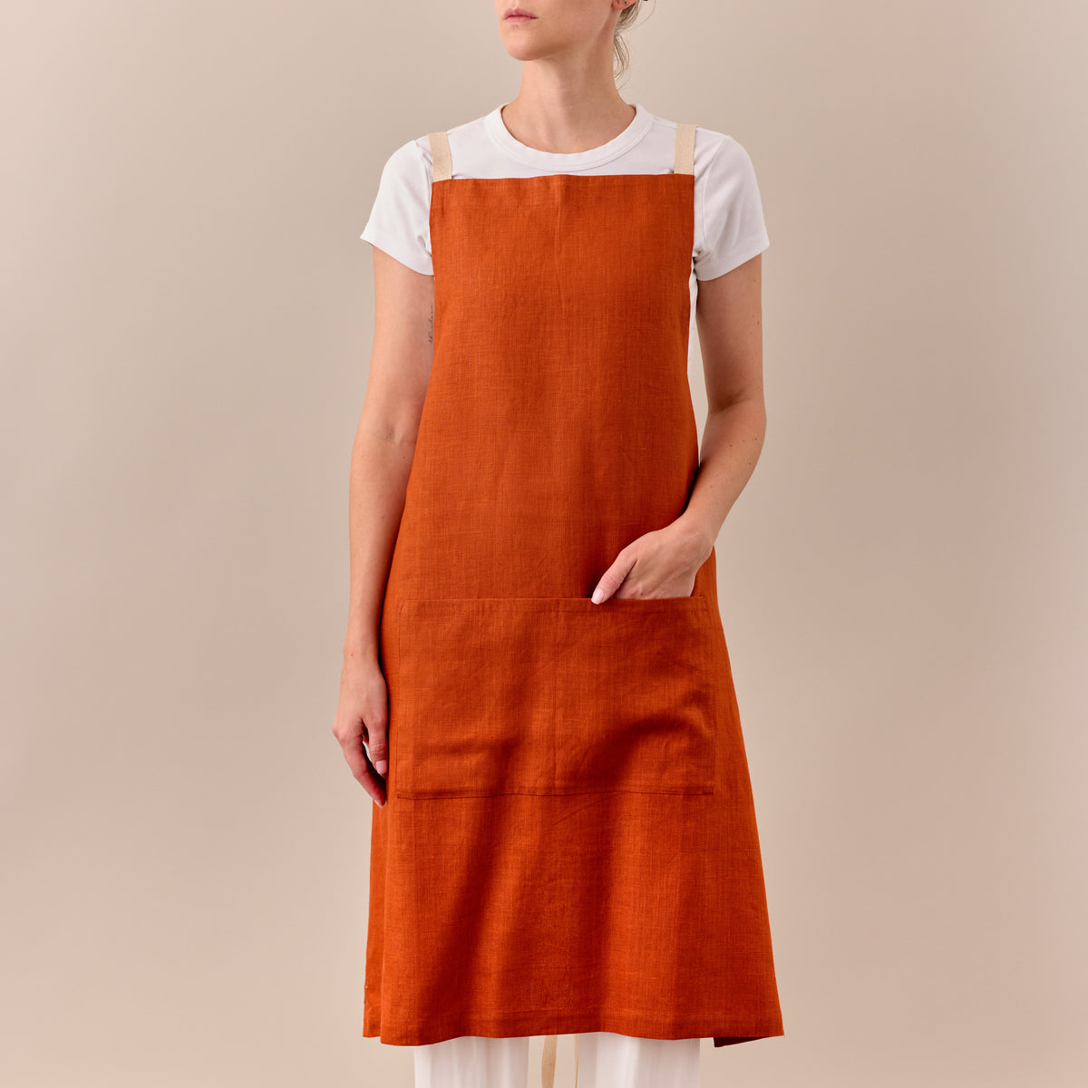 Aarhus Cross-Back 100% Linen Apron